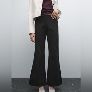 Massimo Dutti Wide-leg cotton trousers with striped
detail • Black • 8 • NWT